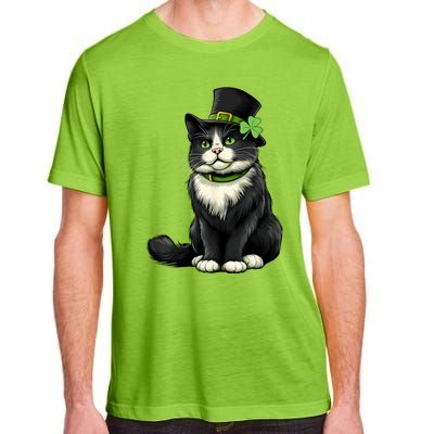 Cat St Patricks Day Shamrock Irish Adult ChromaSoft Performance T-Shirt