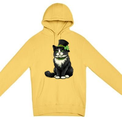 Cat St Patricks Day Shamrock Irish Premium Pullover Hoodie