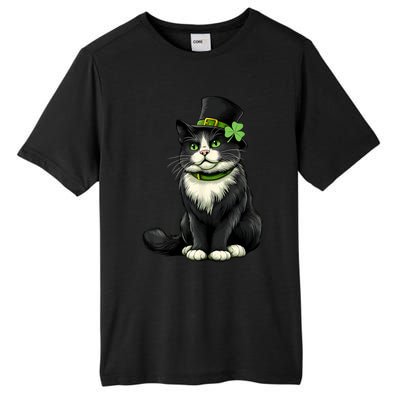 Cat St Patricks Day Shamrock Irish Tall Fusion ChromaSoft Performance T-Shirt