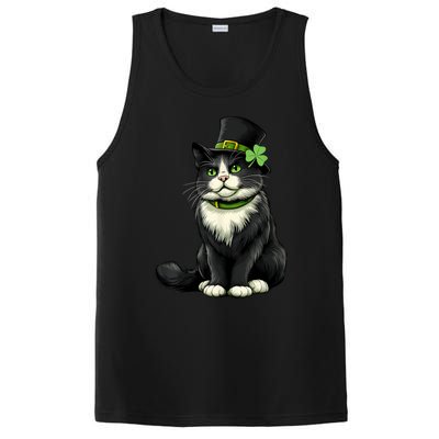 Cat St Patricks Day Shamrock Irish PosiCharge Competitor Tank