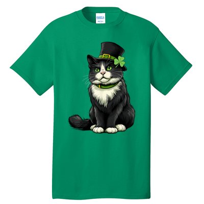 Cat St Patricks Day Shamrock Irish Tall T-Shirt