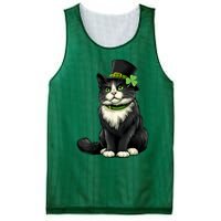 Cat St Patricks Day Shamrock Irish Mesh Reversible Basketball Jersey Tank