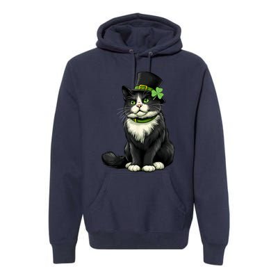 Cat St Patricks Day Shamrock Irish Premium Hoodie