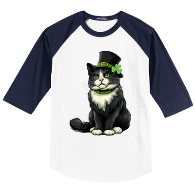 Cat St Patricks Day Shamrock Irish Baseball Sleeve Shirt