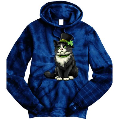 Cat St Patricks Day Shamrock Irish Tie Dye Hoodie