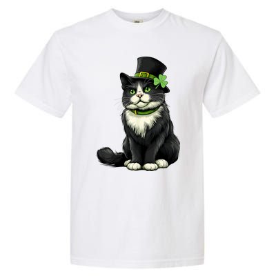 Cat St Patricks Day Shamrock Irish Garment-Dyed Heavyweight T-Shirt