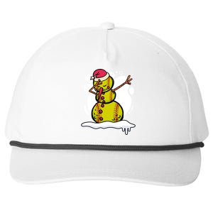 Christmas Softball Player Santa Claus Xmas Day Sport Gift Snapback Five-Panel Rope Hat