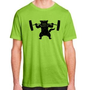 Cat Squat Powerlifting Cool Adult ChromaSoft Performance T-Shirt