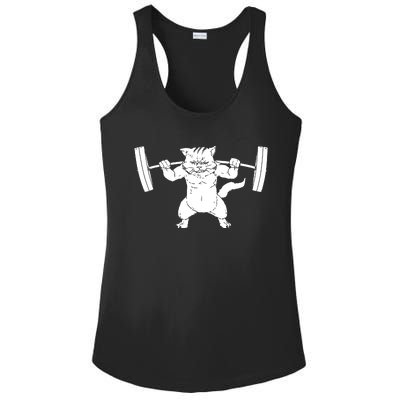 Cat Squat Powerlifting Cool Ladies PosiCharge Competitor Racerback Tank