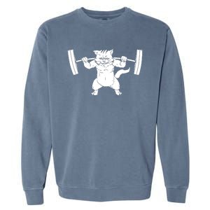 Cat Squat Powerlifting Cool Garment-Dyed Sweatshirt