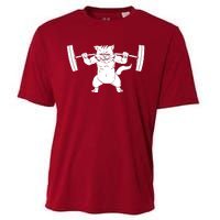 Cat Squat Powerlifting Cool Cooling Performance Crew T-Shirt