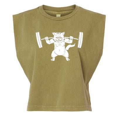 Cat Squat Powerlifting Cool Garment-Dyed Women's Muscle Tee