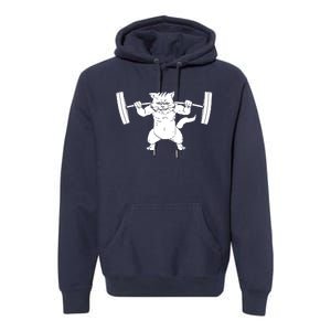 Cat Squat Powerlifting Cool Premium Hoodie