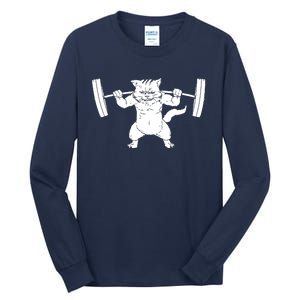 Cat Squat Powerlifting Cool Tall Long Sleeve T-Shirt