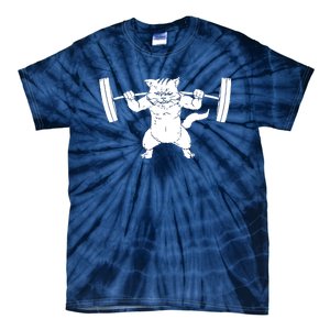 Cat Squat Powerlifting Cool Tie-Dye T-Shirt