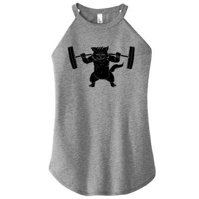 Cat Squat Powerlifting Cool Women’s Perfect Tri Rocker Tank