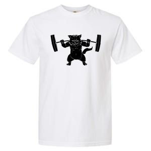 Cat Squat Powerlifting Cool Garment-Dyed Heavyweight T-Shirt