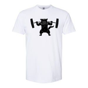 Cat Squat Powerlifting Cool Softstyle CVC T-Shirt