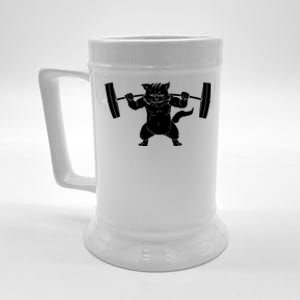 Cat Squat Powerlifting Cool Beer Stein