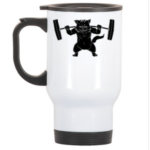 Cat Squat Powerlifting Cool Stainless Steel Travel Mug