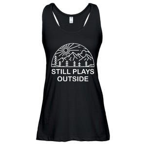 Camping Still Plays Outside Camper Hiking Lovers Gifts Ladies Essential Flowy Tank