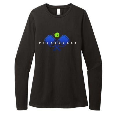 Cool Stylized Pickleball With Paddles And Ball Pickleball Womens CVC Long Sleeve Shirt