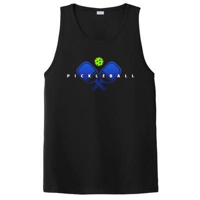 Cool Stylized Pickleball With Paddles And Ball Pickleball PosiCharge Competitor Tank