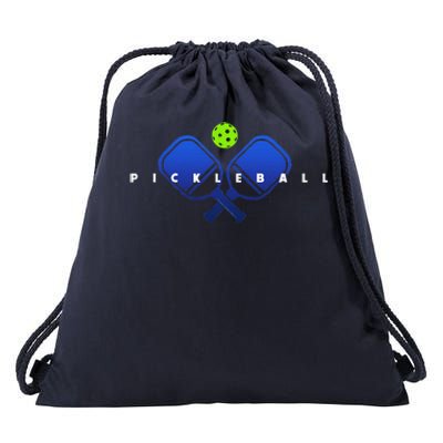 Cool Stylized Pickleball With Paddles And Ball Pickleball Drawstring Bag