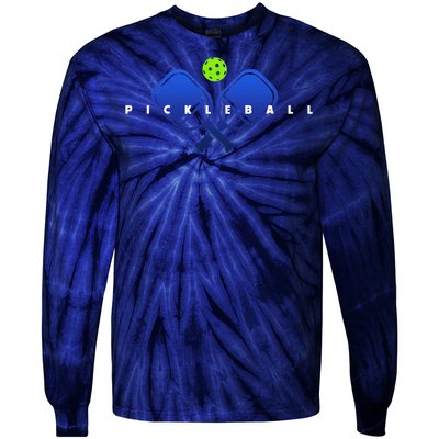 Cool Stylized Pickleball With Paddles And Ball Pickleball Tie-Dye Long Sleeve Shirt