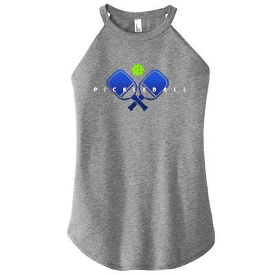 Cool Stylized Pickleball With Paddles And Ball Pickleball Women’s Perfect Tri Rocker Tank