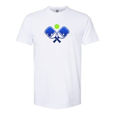 Cool Stylized Pickleball With Paddles And Ball Pickleball Softstyle CVC T-Shirt