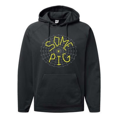 Charlotte's Some Pig Spider Web  Performance Fleece Hoodie