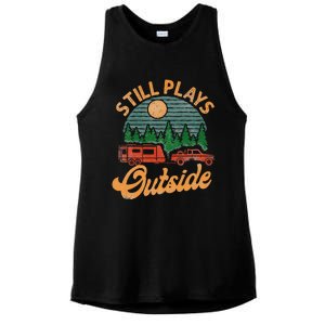 Camping Still Plays Outside Caravan Rv Trailer Ladies PosiCharge Tri-Blend Wicking Tank