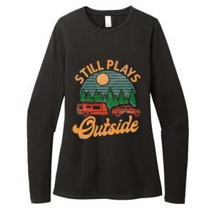 Camping Still Plays Outside Caravan Rv Trailer Womens CVC Long Sleeve Shirt