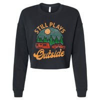 Camping Still Plays Outside Caravan Rv Trailer Cropped Pullover Crew