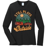 Camping Still Plays Outside Caravan Rv Trailer Ladies Long Sleeve Shirt