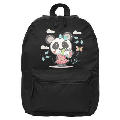Cute Selfie Panda Girl 16 in Basic Backpack