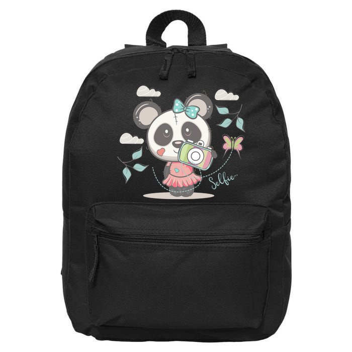 Cute Selfie Panda Girl 16 in Basic Backpack