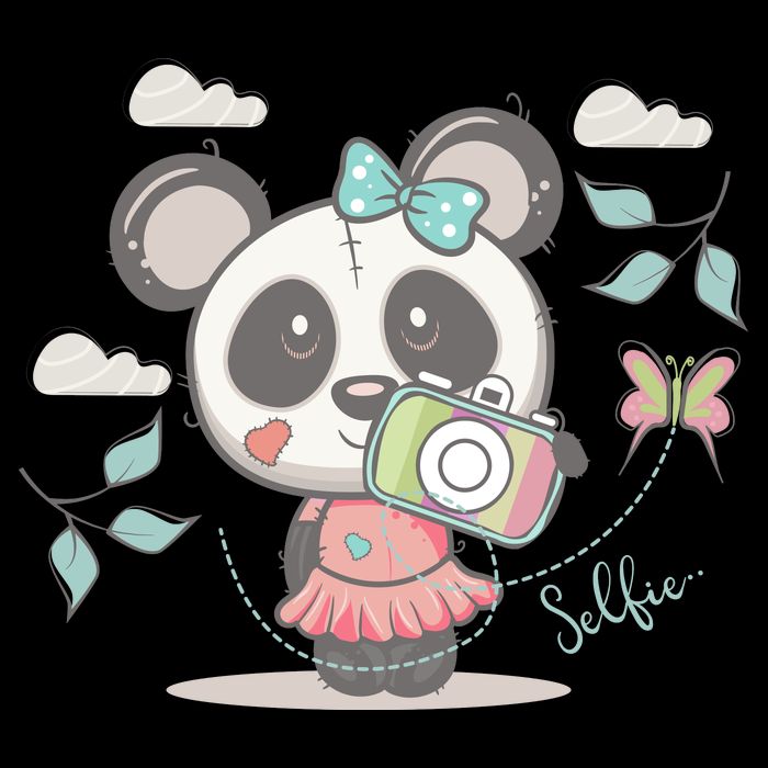 Cute Selfie Panda Girl 16 in Basic Backpack