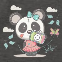 Cute Selfie Panda Girl Vector Backpack