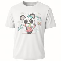 Cute Selfie Panda Girl Cooling Performance Crew T-Shirt