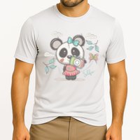 Cute Selfie Panda Girl Cooling Performance Crew T-Shirt