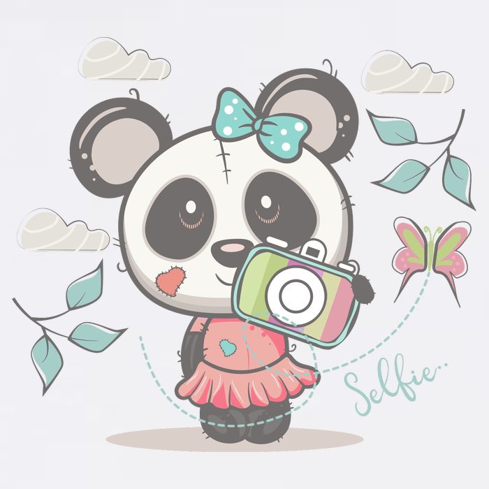 Cute Selfie Panda Girl Bucket Hat