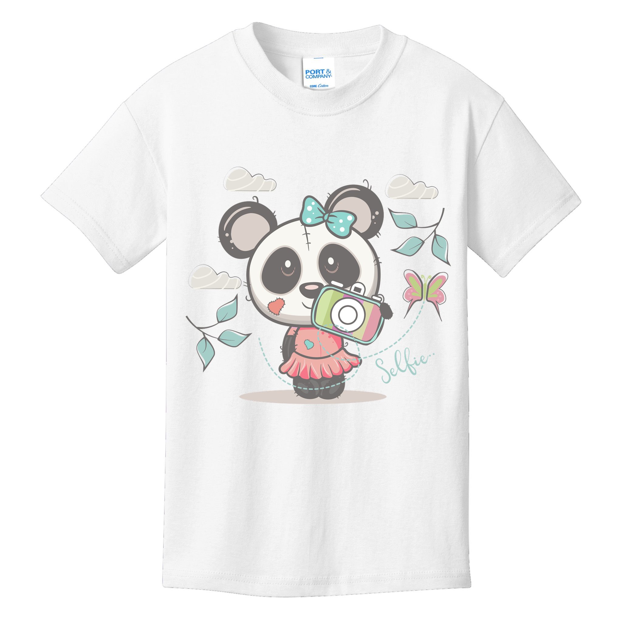Cute Selfie Panda Girl Kids T-Shirt