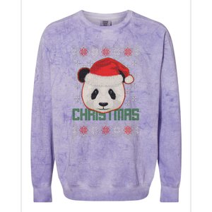 Cute Santa Panda Ugly Christmas Sweater Colorblast Crewneck Sweatshirt