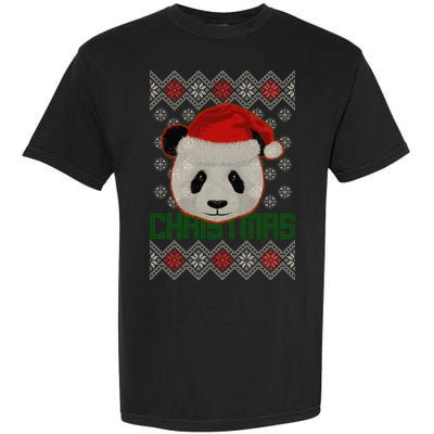 Cute Santa Panda Ugly Christmas Sweater Garment-Dyed Heavyweight T-Shirt