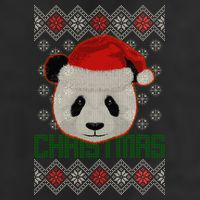 Cute Santa Panda Ugly Christmas Sweater 7 Panel Mesh Trucker Snapback Hat