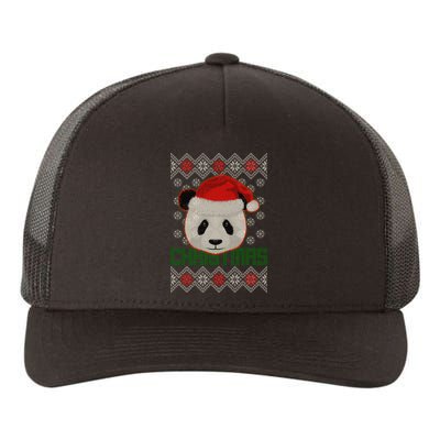 Cute Santa Panda Ugly Christmas Sweater Yupoong Adult 5-Panel Trucker Hat