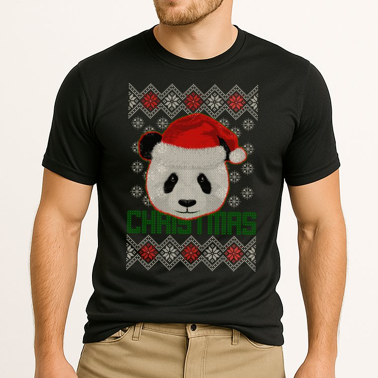 Cute Santa Panda Ugly Christmas Sweater Performance Shirt