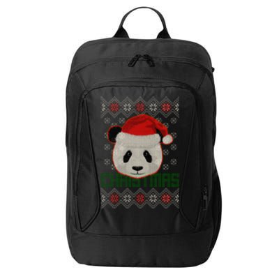 Cute Santa Panda Ugly Christmas Sweater City Backpack